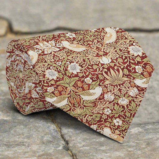 Vintage Bird Flower Strawberry Christmas Pattern Stropdas