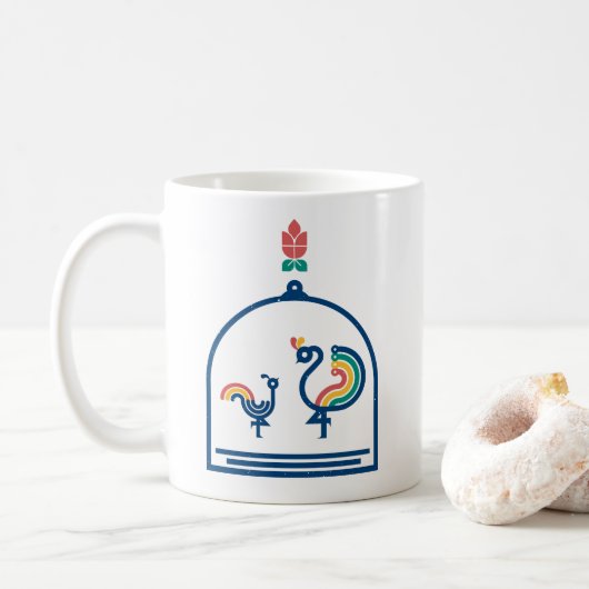 Vintage Bird Mug Koffiemok (Met donut)