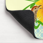 Vintage Bird Sunflower Muismat (Hoek)