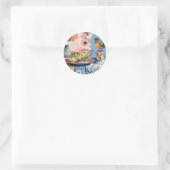 Vintage Bird Teacup Floral Envelope Sticker (Tas)