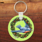 Vintage Bird Wreath Sleutelhanger (Voorkant)