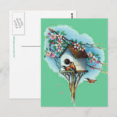 Vintage Birdhouse Briefkaart (Voorkant / Achterkant)