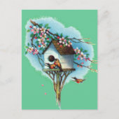 Vintage Birdhouse Briefkaart (Voorkant)