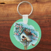 Vintage Birdhouse Sleutelhanger (Voorkant)