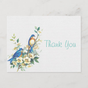 Vintage Birds Bedankt Briefkaart