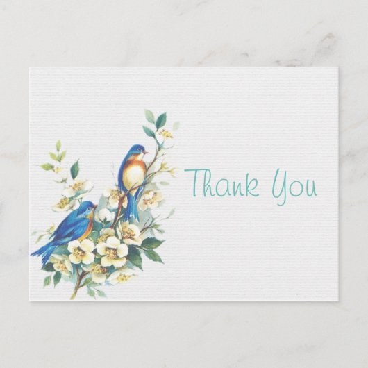 Vintage Birds Bedankt Briefkaart (Voorkant)