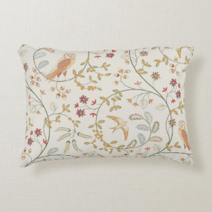 Vintage birds in folio with flowers seamless pat accent kussen