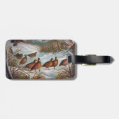 Vintage Birds in the Snow Bagagelabel (Achterkant horizontaal)
