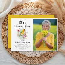 Vintage Birds Kanaries Bloemen 60e Verjaardag Foto