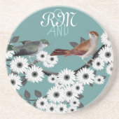 Vintage Birds Onderzetters Bruid & Bruidegom Begin (Voorkant)