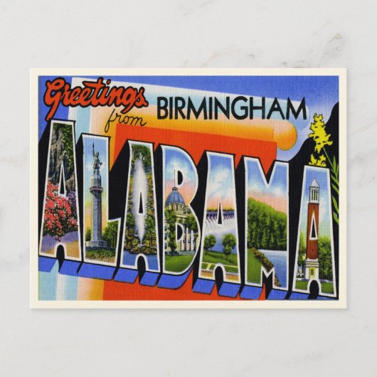 Vintage Birmingham Alabama Briefkaart (Voorkant)