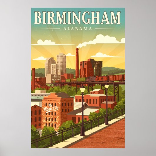 Vintage Birmingham, Alabama Poster (Voorkant)