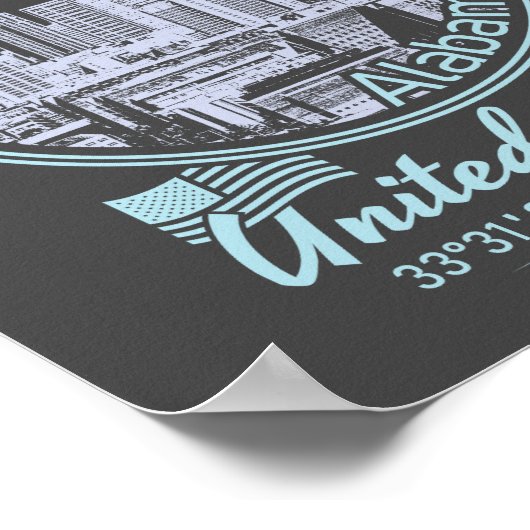 VINTAGE BIRMINGHAM - STAAT ALABAMA POSTER (Hoek)