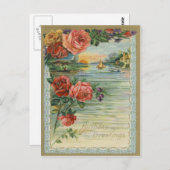 Vintage Birthday Greetings Briefkaart (Voorkant / Achterkant)