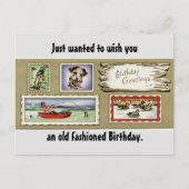 Vintage Birthday Greetings Briefkaart (Voorkant)