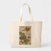 Vintage Birthday Greetings Grote Tote Bag (Voorkant)