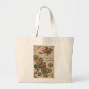Vintage Birthday Greetings Grote Tote Bag