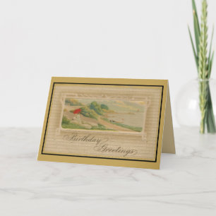 Vintage birthday greetings kaart