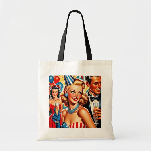 Vintage Birthday Illustration Tote Bag (Voorkant)