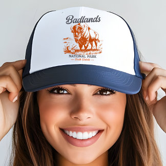 Vintage Bison – Badlands National Park Trucker Pet
