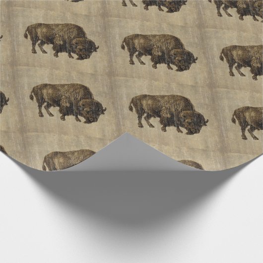 Vintage Bison Cadeaupapier (Hoek)