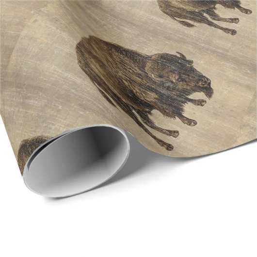 Vintage Bison Cadeaupapier (Rol Hoek)