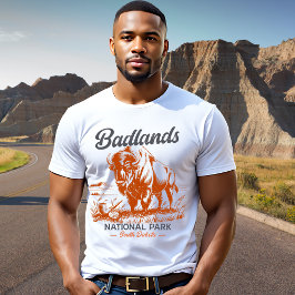 Vintage Bison Design – Badlands National Park T-shirt