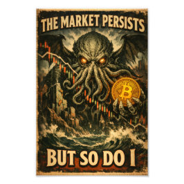 Vintage Bitcoin Horror Poster – “De Markt Houdt Aa