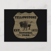 Vintage Bizon Yellowstone National Park Feestdagenkaart (Voorkant)