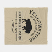 Vintage Bizon Yellowstone National Park Fleece Deken (Voorkant (Horizontaal))