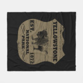 Vintage Bizon Yellowstone National Park Fleece Deken (Voorkant (Horizontaal))