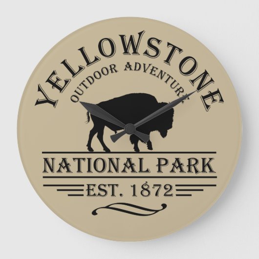 Vintage Bizon Yellowstone National Park Grote Klok (Voorkant)