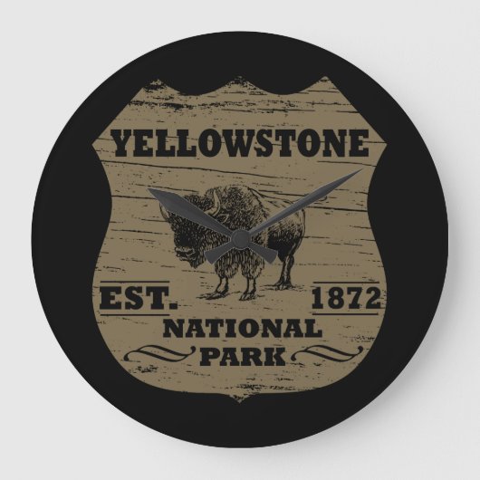 Vintage Bizon Yellowstone National Park Grote Klok (Voorkant)