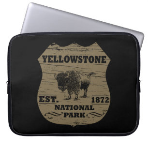 Vintage Bizon Yellowstone National Park Laptop Sleeve