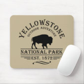 Vintage Bizon Yellowstone National Park Muismat (Met muis)