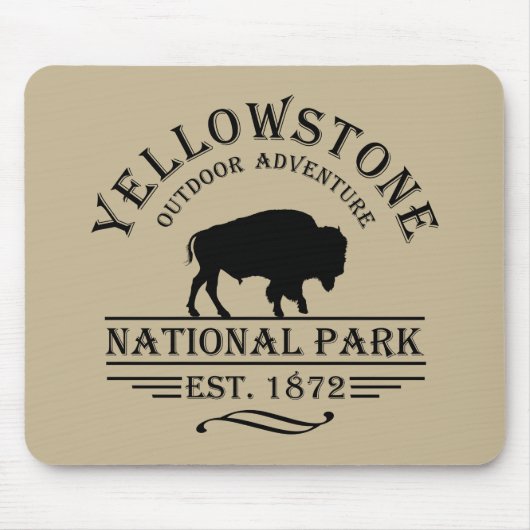 Vintage Bizon Yellowstone National Park Muismat (Voorkant)