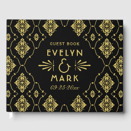 Vintage Black and Gold Art Deco Wedding Gastenboek