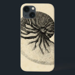 Vintage Black and White Conch Shell iPhone 13 Hoesje<br><div class="desc">Get this single black and white Conch seashell image on your next product. This amazing,  sepia background with a Black and White Conch will look great on anything. Take the beach with you everywhere you go.</div>