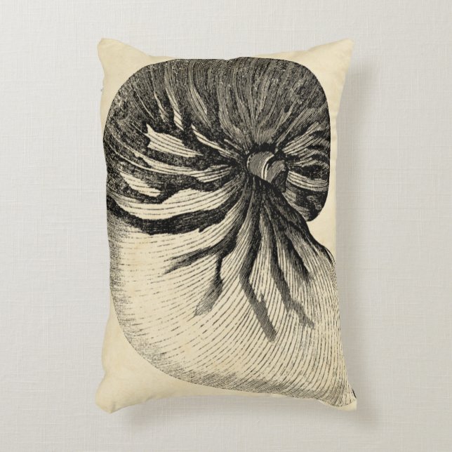 Vintage Black and White Conch Shell Decoratief Kussen (Voorkant(Verticaal))