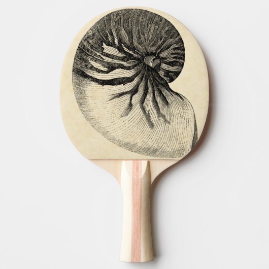 Vintage Black and White Conch Shell Tafeltennisbatje (Voorkant)