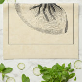 Vintage Black and White Conch Shell Theedoek (Gevouwen)