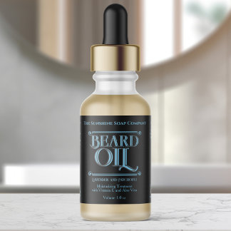 Vintage Black Beard Oil Bottle Label 1 oz bottle