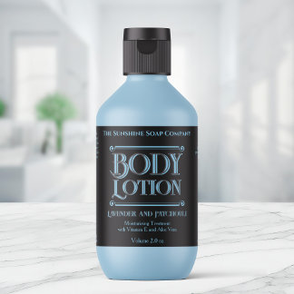 Vintage Black Body Lotion Bottle Label For Men
