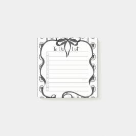 Vintage Black Bow Checklist Sticky Note Pad