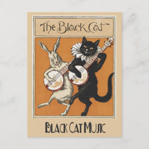 Vintage Black Cat Advertisement Poster Briefkaart