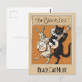 Vintage Black Cat Advertisement Poster Briefkaart (Voorkant / Achterkant)