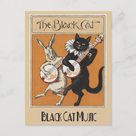 Vintage Black Cat Advertisement Poster Briefkaart (Voorkant)