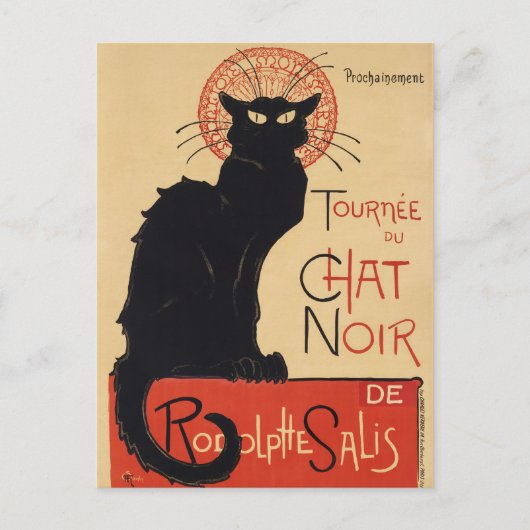 Vintage Black Cat Advertisement Poster Briefkaart (Voorkant)