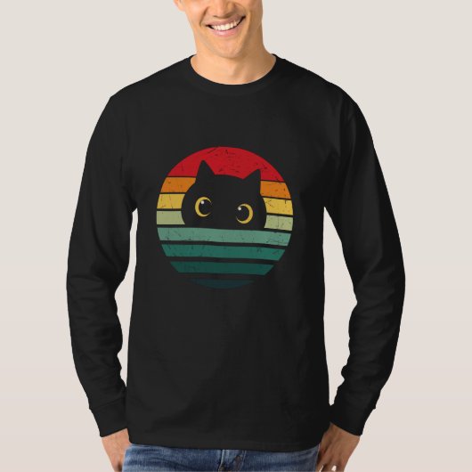 Vintage Black Cat T-shirt (Voorkant)