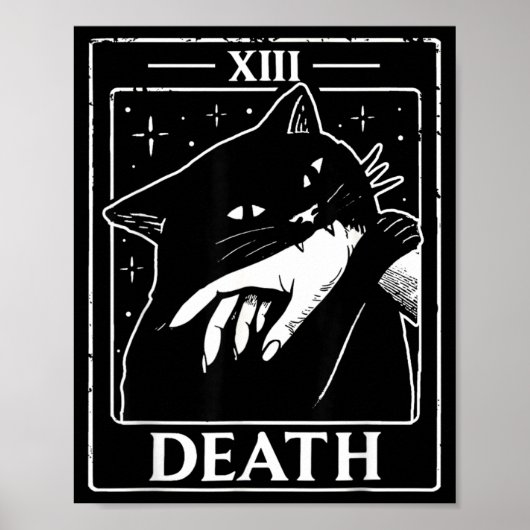 Vintage Black Cat Tarot Card Overheidsagentschapth Poster (Voorkant)